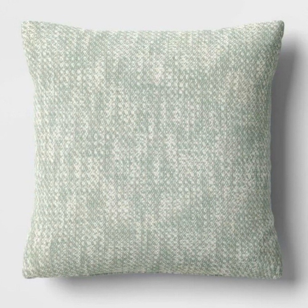 Textured Woven Cotton Square Throw Pillow Green - Room Essentials